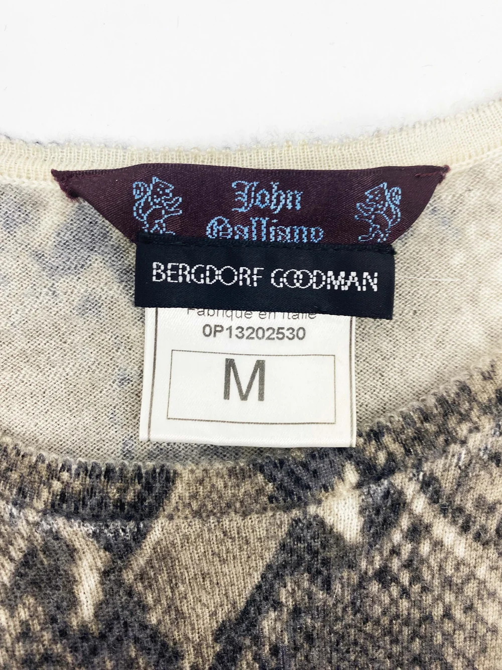 John Galliano S/S 2000 snake print cashmere sweater — JAMES VELORIA